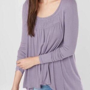 We the Free by Free People Ribbed Long Sleeve Tee in Lavender
